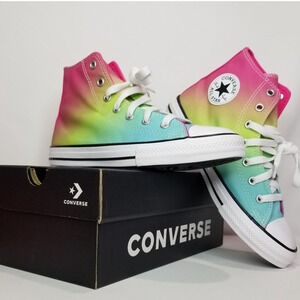Converse Youth CTAS Hi  Chaos Fuchsia  Size 3  Triple Cyan  A08748F NWT